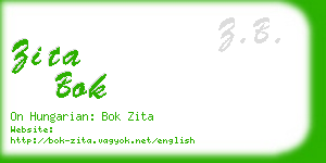 zita bok business card